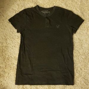 AE Men's Black Button Tshirt